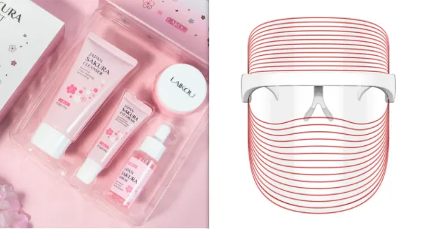 7 Color LED Mask Red Light Therapy Skin Rejuvenation Massager Beauty Home Skin Face Whitening Anti Aging SPA Device Set - Shop at LoveMi