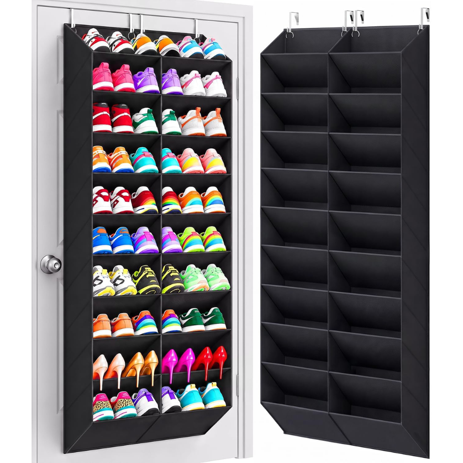 30 Pairs Over The Door Shoe Organizer, 20 Breathable Pockets