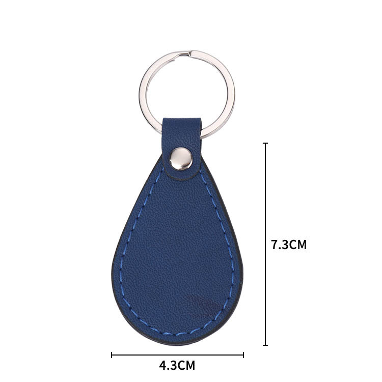 PU Leather Oval Metal Leather Keychain Leather Jewelry 4