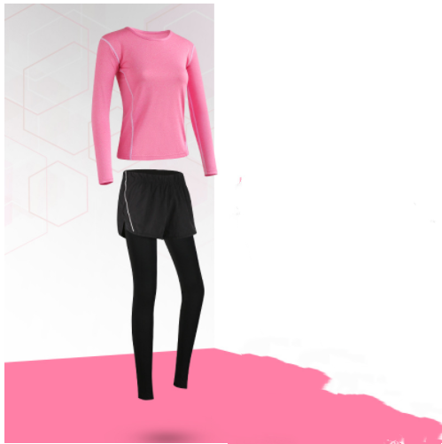 Short-sleeved Tops Running Sports Outdoor Fitness Clothes Two-piece Women's