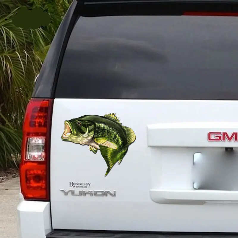 Bass Fish Reflective Outdoor Fishing Car Sticker