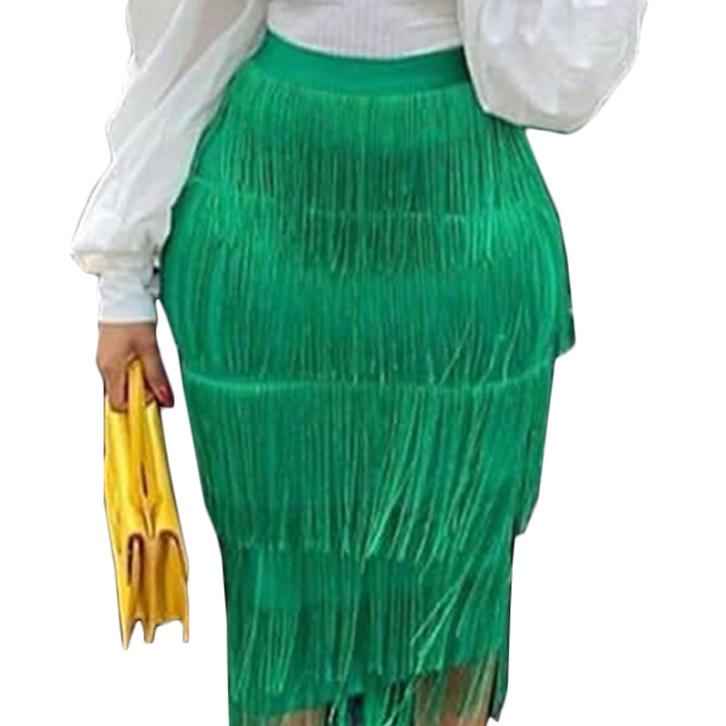 Title 2, Ladies high waist fringed skirt. Elevate your s...