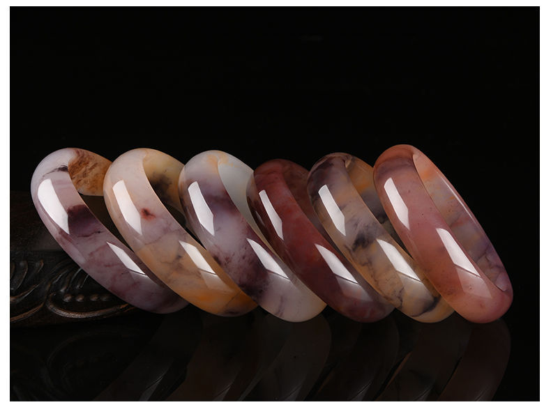 Title 5, Hetian Gold Silk Jade Bracelet Violet Natural G...