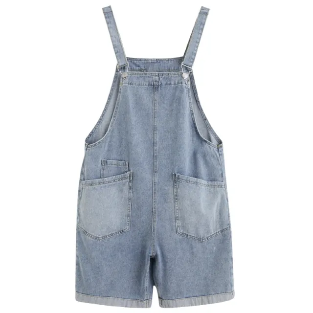 Women's Retro Denim Five Pants Loose Overalls Shorts Light Blue - Shop at LoveMi