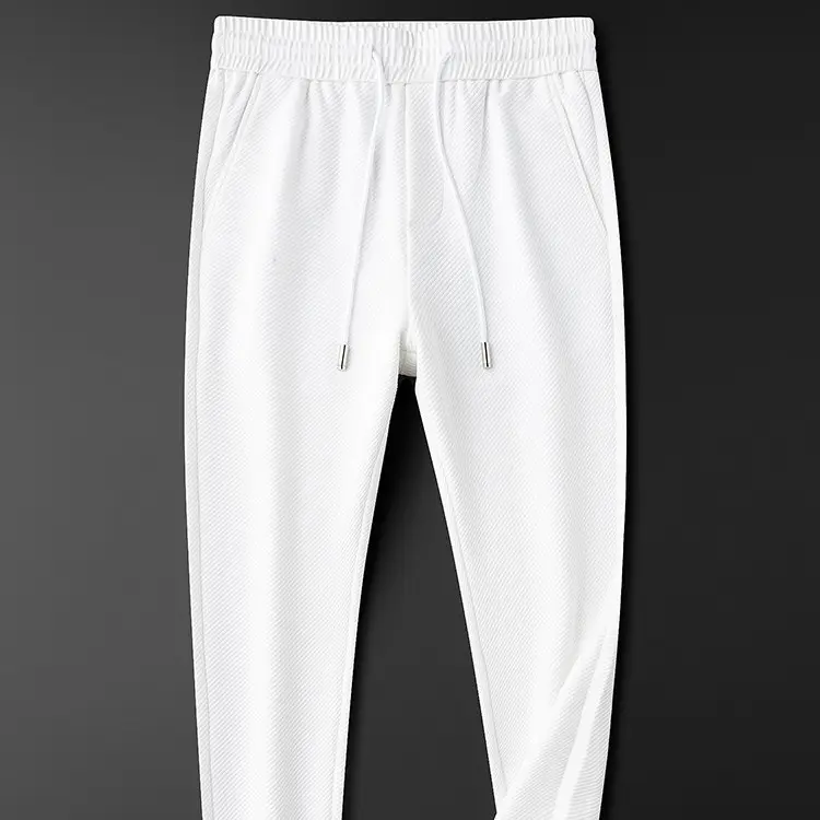 Twill Stretch White Trousers for Men