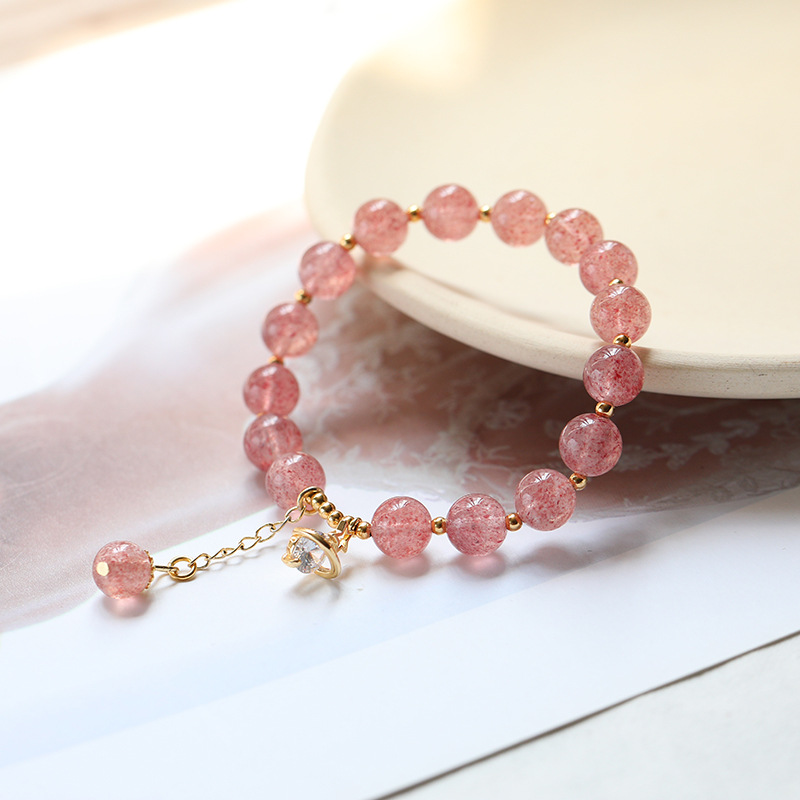 Strawberry Crystal Bracelet Female Trick Peach Blossom Transfer Korean Version Of Natural Crystal