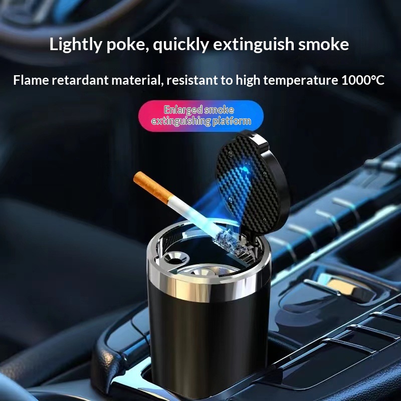 LED One-Button Openable Car Ashtray 6