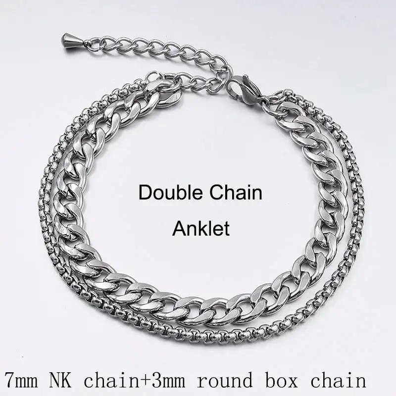 Niche Design Girlfriends Titanium Steel Anklet Female Student Korean Version Of The Simple Forest Spot Not Inlaid Female Ankle Ring Male Tide