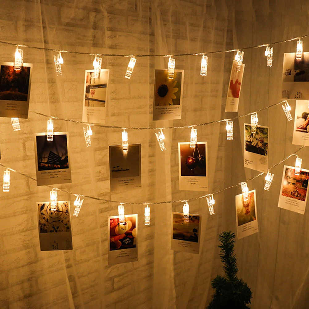 LED Photo Holder String Lights – Warm white, 100CM