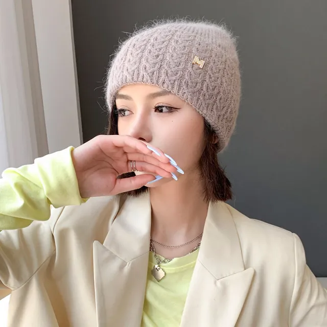 Women's Knitted Outdoor Warm Wool Hat In Autumn And Winter Khaki - Shop at LoveMi