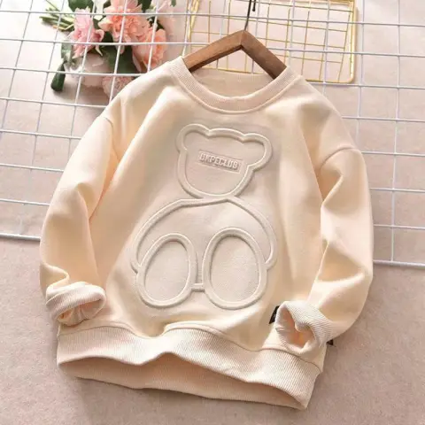 Long Sleeved T Shirt Children Plus Velvet Bottoming