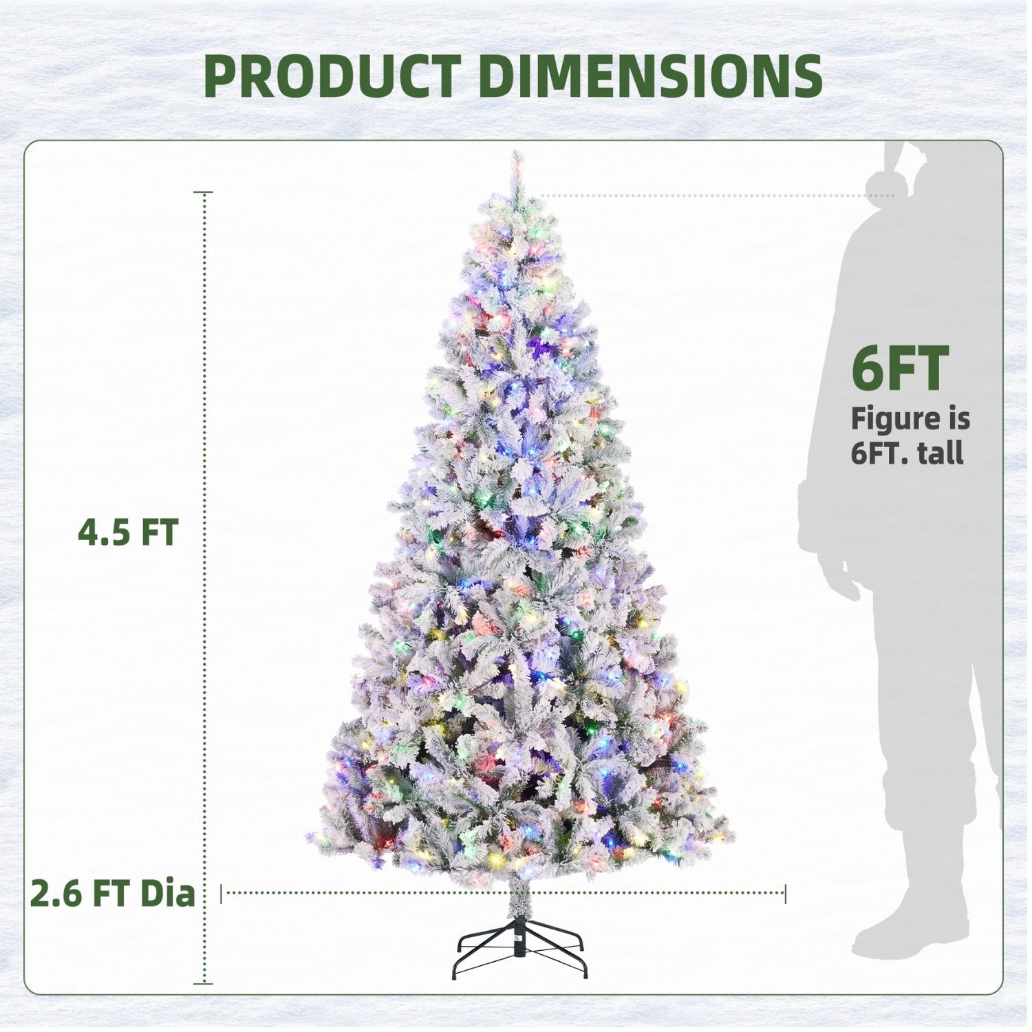 Pre-lit Flocked Artificial Christmas Tree With Premium Lights