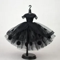 Clothes Dress Wedding Dress Small Cloth Petti Skirt - Black Big Dot X19 - View 1