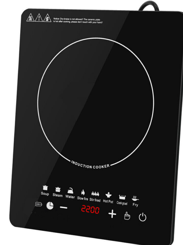 2200W Black Crystal Panel Induction Cooker W13277677 - Shop at LoveMi