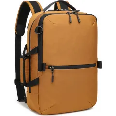 Men's Business Large Capacity Backpack - Khaki - View 1