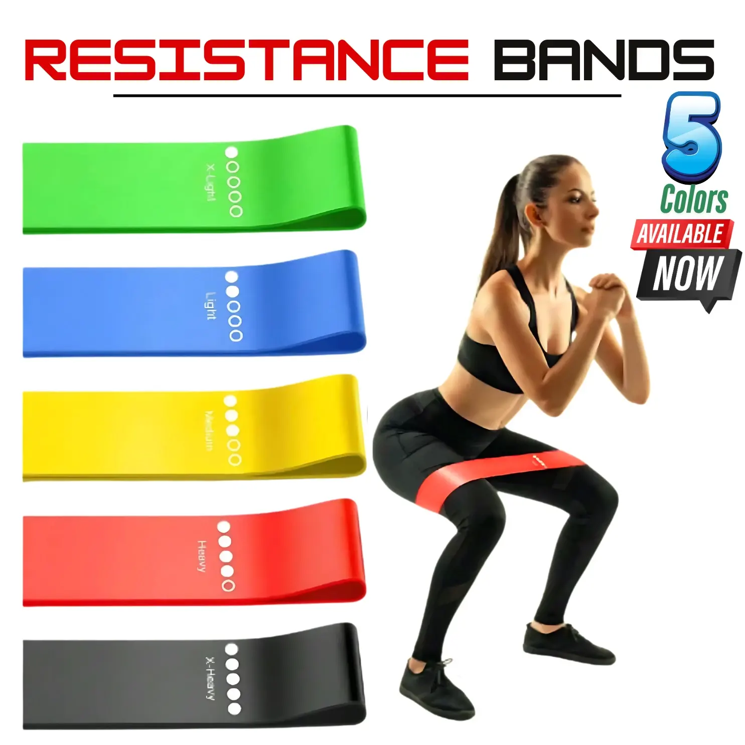 Resistance Bands Loop Set Of 5 Exercise