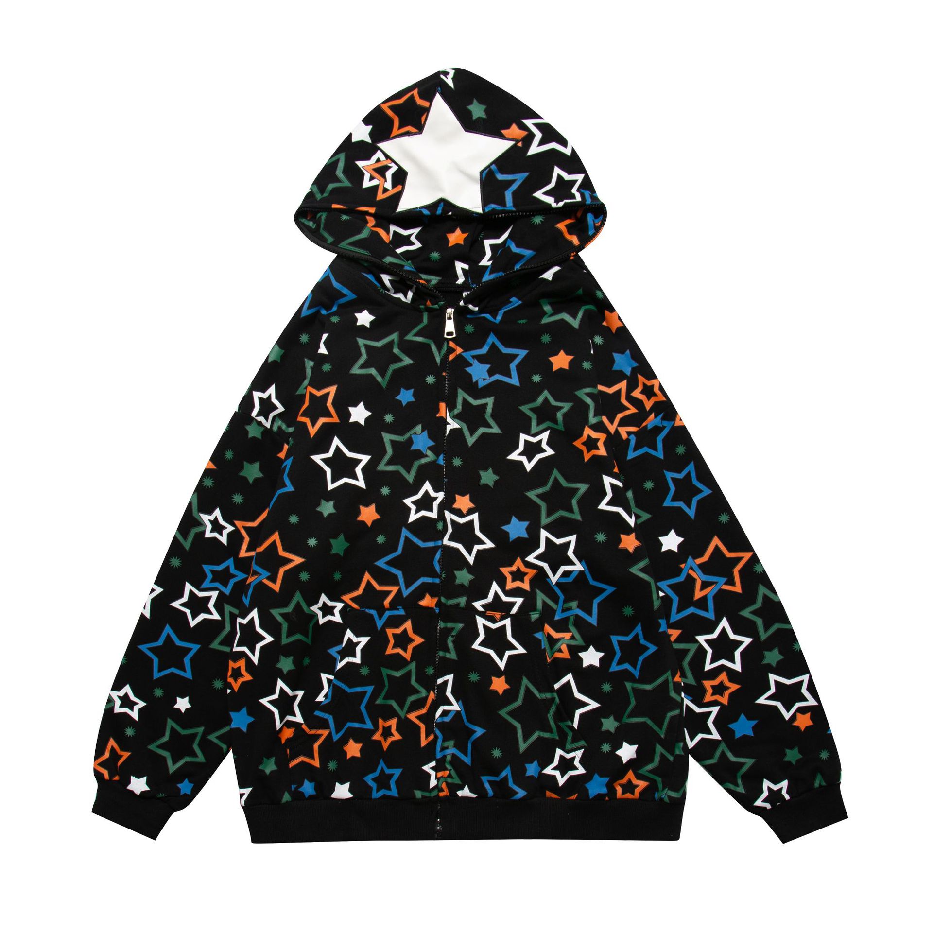 Digital Graffiti Print Cardigan Hoodie