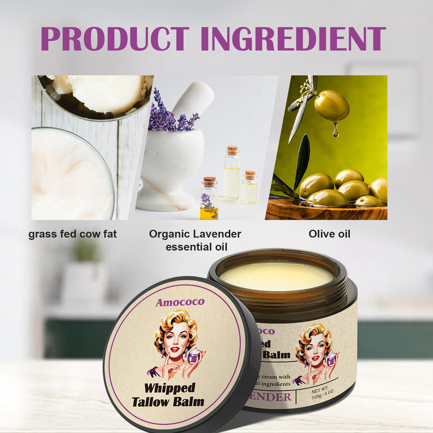 Only Supports Self Pickup With Waybill Amococo Whipped Tallow Balm  Deep Hydration & Soothing Natural Beauty Cream For Face, Body  Lips Universal Skin Balm With Lavender Scent