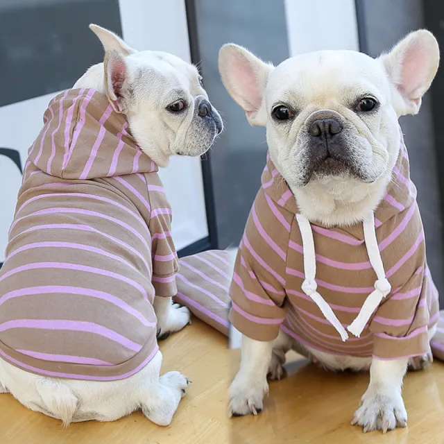 Pet Dog Cat Hoodie Striped Clothes Purple - Shop at LoveMi