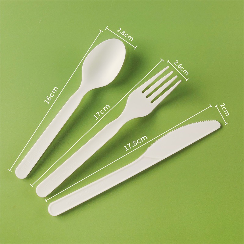 Title 2, Disposable PLA Knife Fork And Spoon Tableware Set