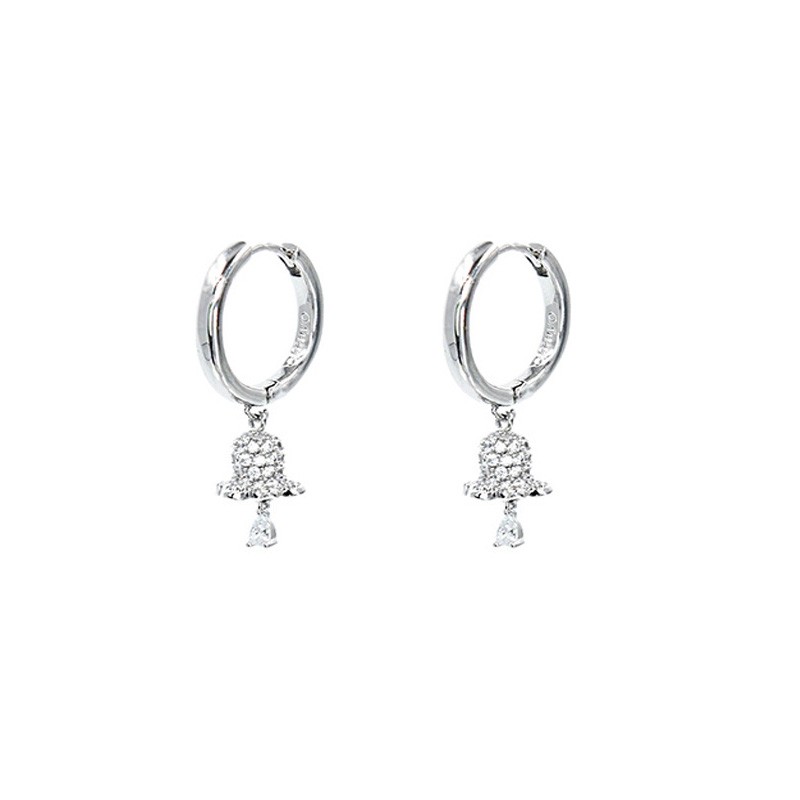 Title 5, S925 Sterling Silver Diamond Wind Bell Earline