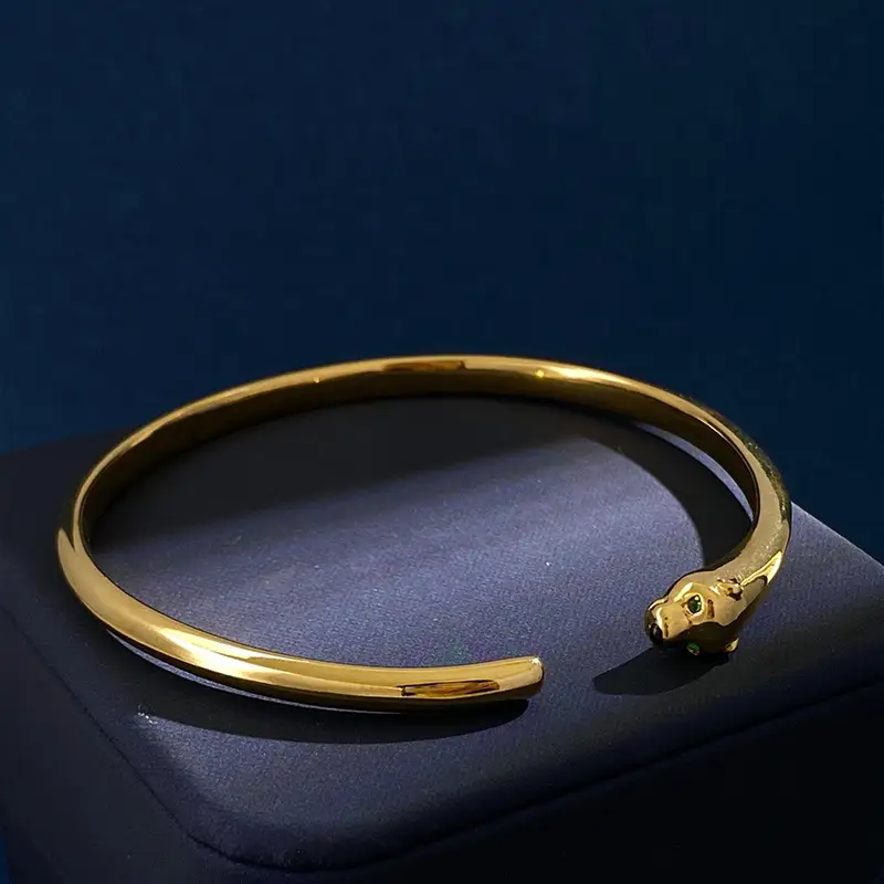 Simple Animal Leopard Head  Bracelet Glossy Cheetah Personality