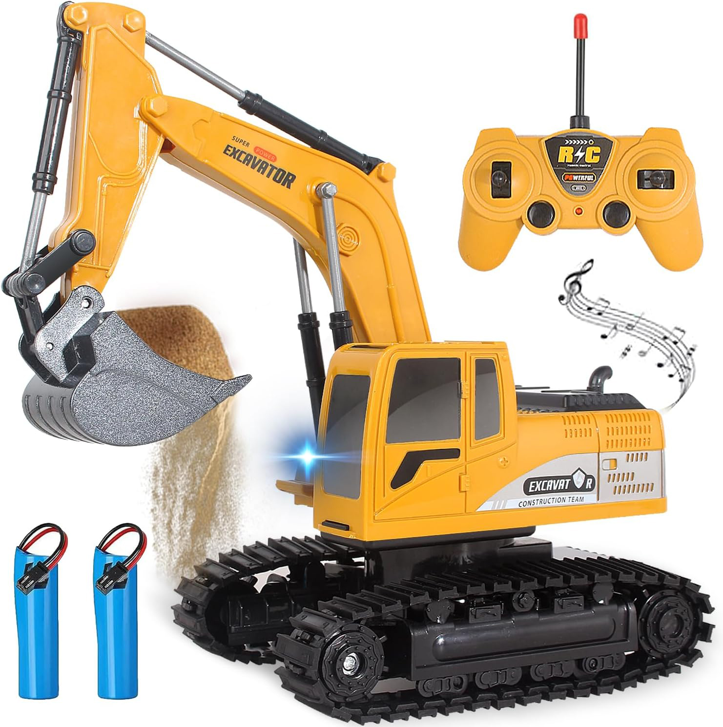 Remote control digger truck toy gift for kids