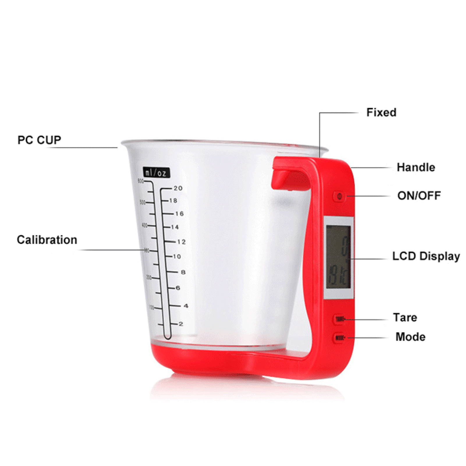 Title 2, Kitchen Scales With LCD Display Digital Beaker ...