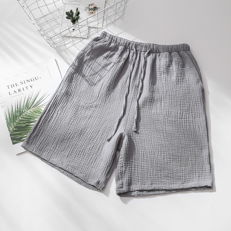 Mens Light Grey Crepe Shorts