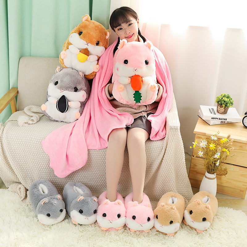 Cute Indoor Thick-soled Non-slip Plush Cartoon Couple Cotton Slippers