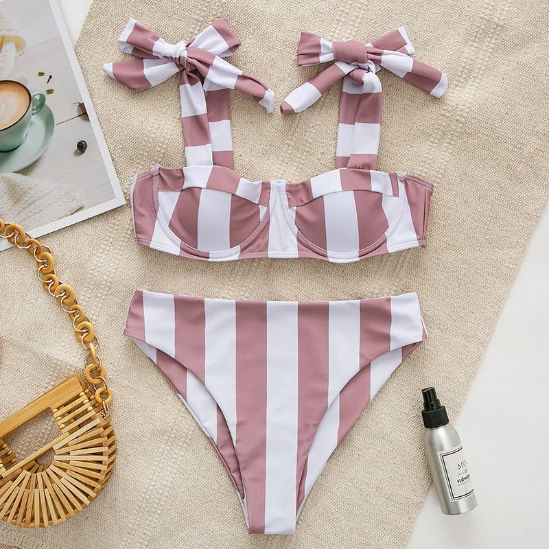 Ins Wind Hot Spring Beach Bikini - Grey