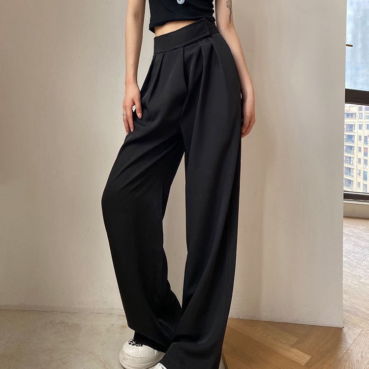 Title 5, High Waist Drape Casual Loose Suit Straight-leg...