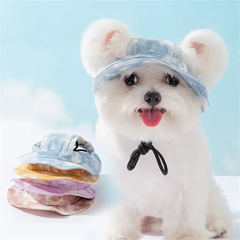Pet Hats With Ear Holes Adjustable Puppy