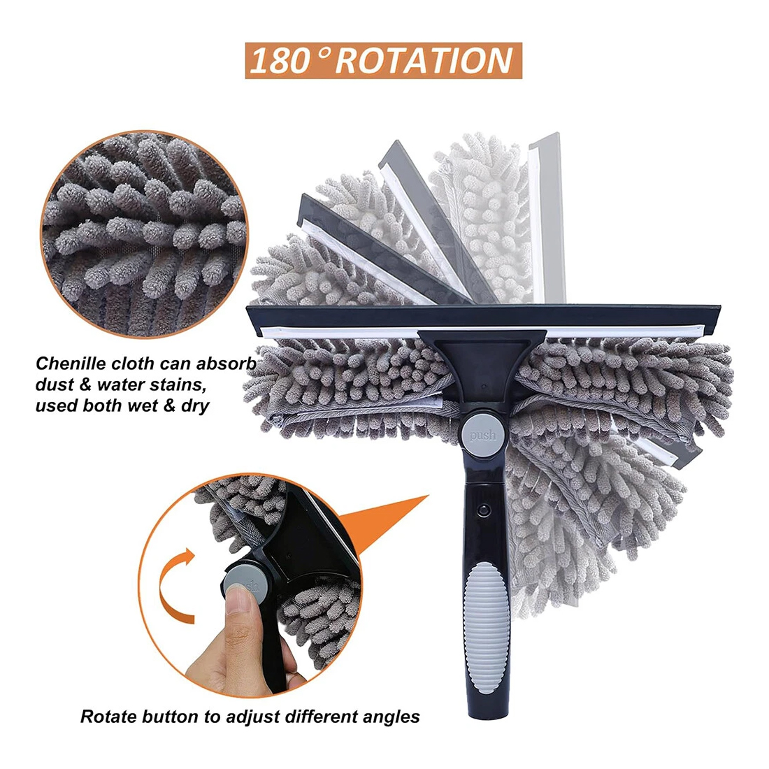 Telescopic Extendable Window Cleaner Equipment Glass Cleaning 4.5m Squeegee