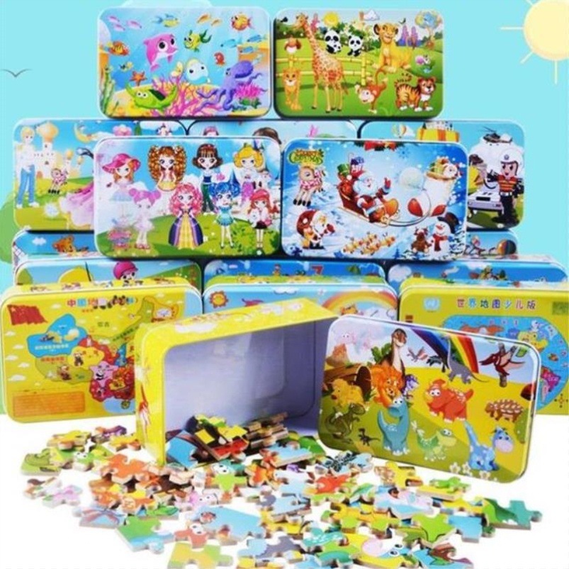 Puzzle 3D en bois 60 pièces — Jeu éducatif Montessori avec boîte 1