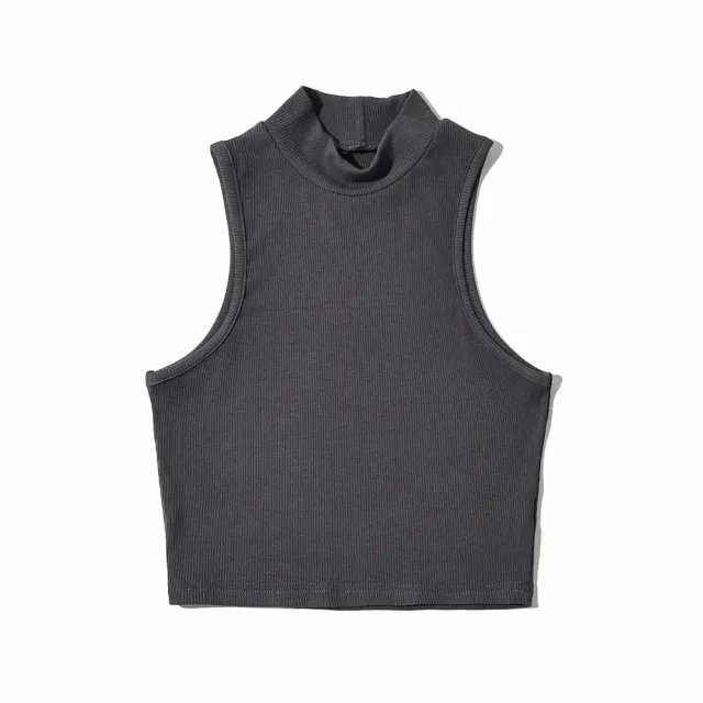 Women's Solid Color Blend Racer Slim Fit Tank Top Grey - Shop at LoveMi