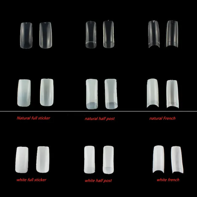Natural Color Full Paste Half Post 500 Boxed French Nails Natural French - Shop at LoveMi