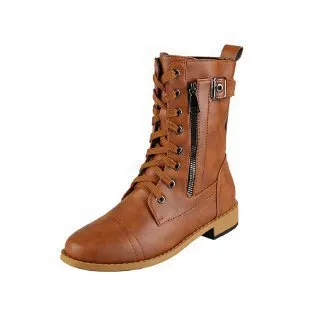 Autumn And Winter New Style Square Heel Low Heel Side Zipper Brown - Shop at LoveMi