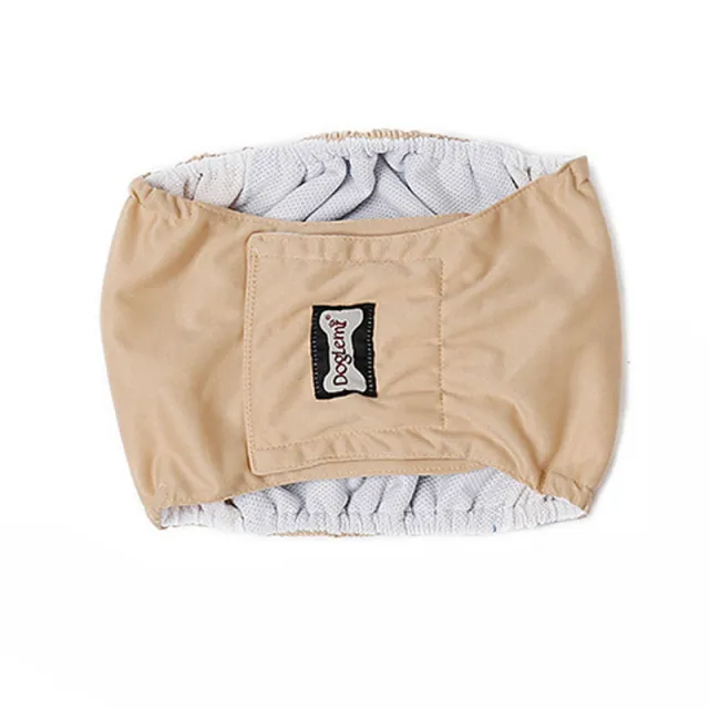Male Dog Restraint Courtesy Belt Pet Supplie Washable Sanitary Diapers Beige - Shop at LoveMi