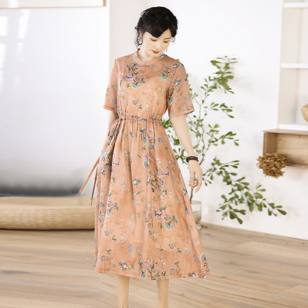 Ramie Cheongsam Dress, picture 2 of 5