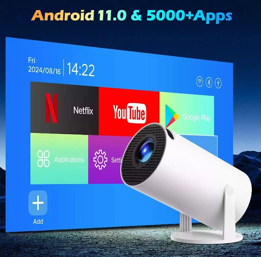 4K 5G Projector Smart HD LED WiFi Bluetooth H DMI USB Android Office Home — image 12