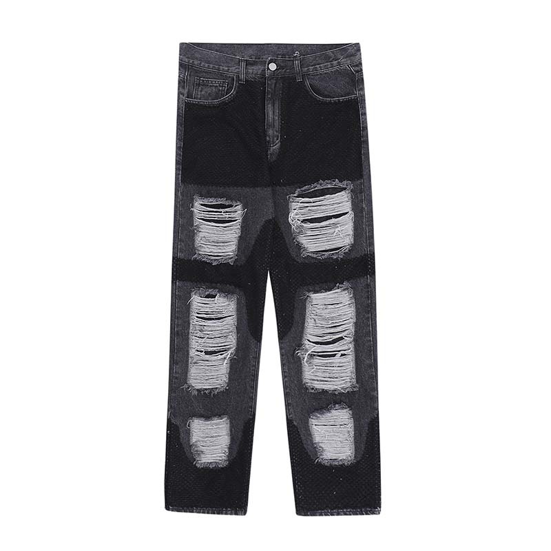 Title 2, Heren casual jeans met losse pasvorm en decorat...