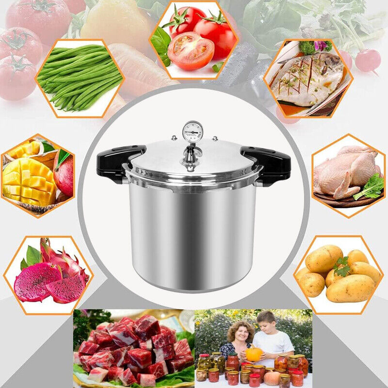 23L Large Pressure Canner Cooker Commercial Kitchen Cookware Gauge — image 7