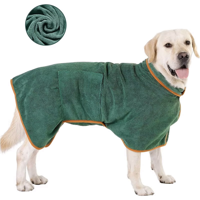 Dog Bathrobe Quick Drying Pet Towel Robe, Super Absorbent Microfiber Drying Coat For Dogs, Adjustable Full Body Wrap For Bathing Swimming Walking, All Season