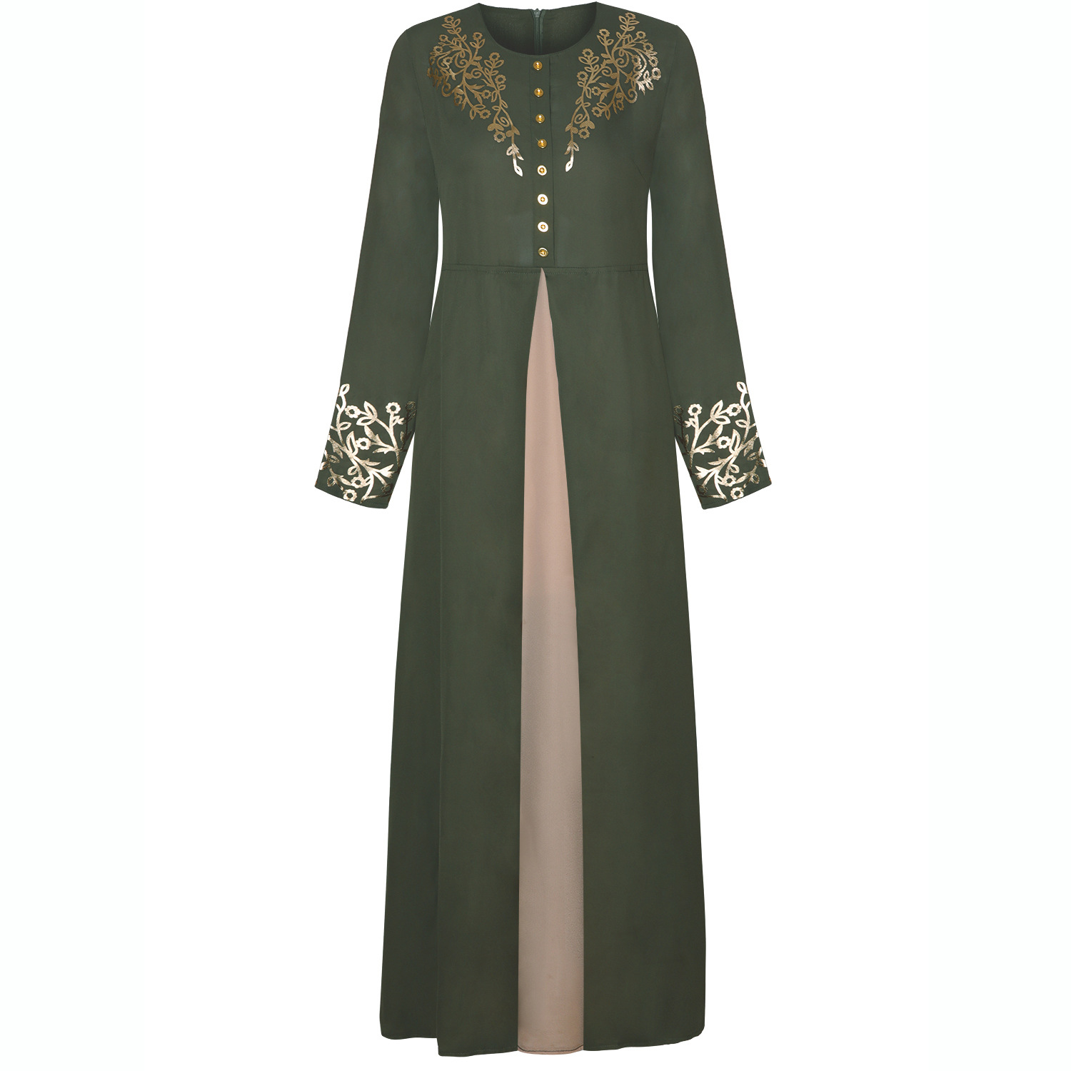 Robe Fashion Bronzing Print Middle Eastern Dress