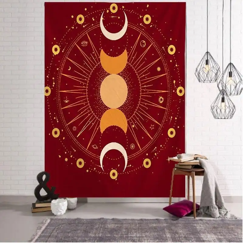 Printed Moon Worship Tapestry Multifunctional Sitting Blanket