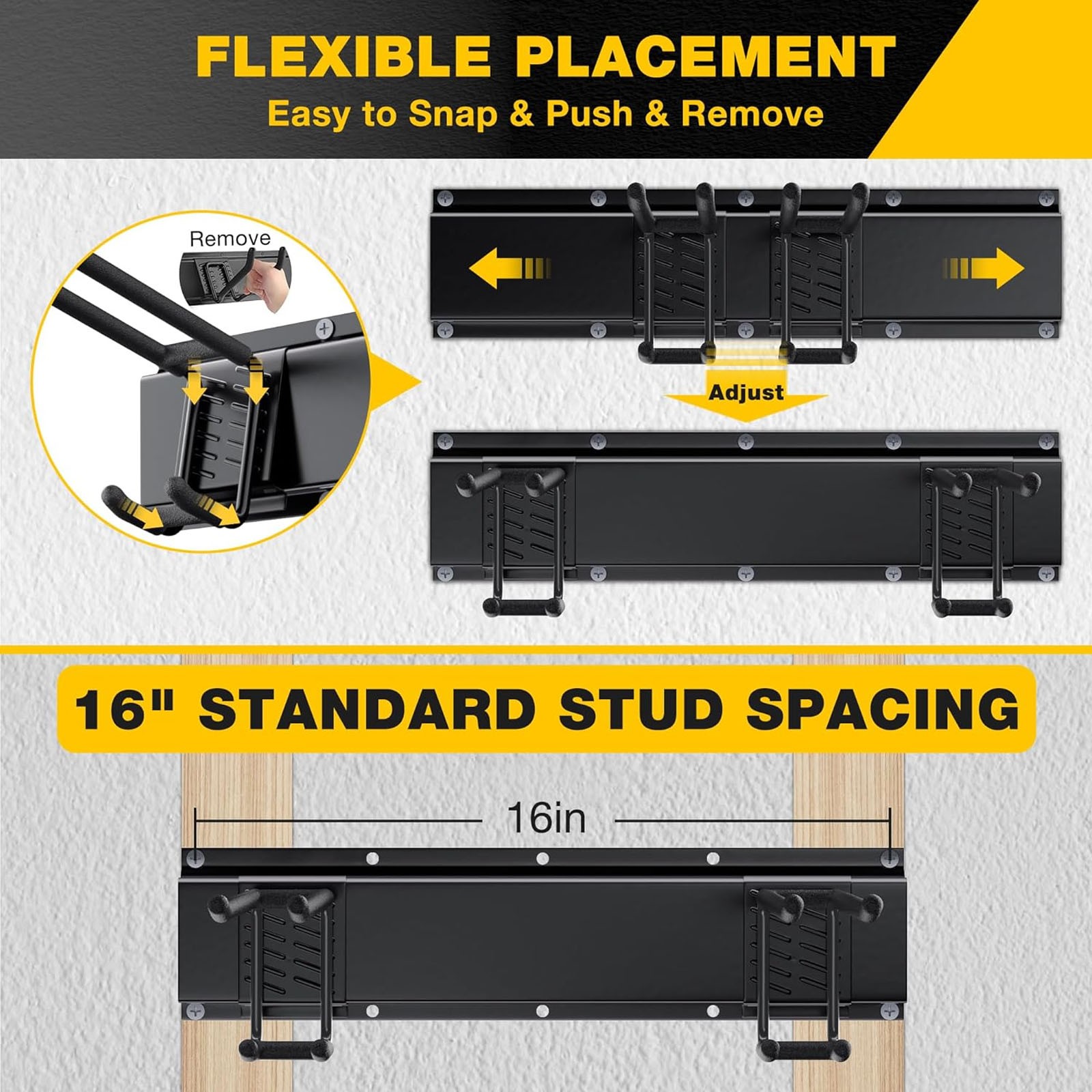3x Garage Garden Tool Holder Storage Rack Shed Wall Mounted Organiser Long Hooks — image 5