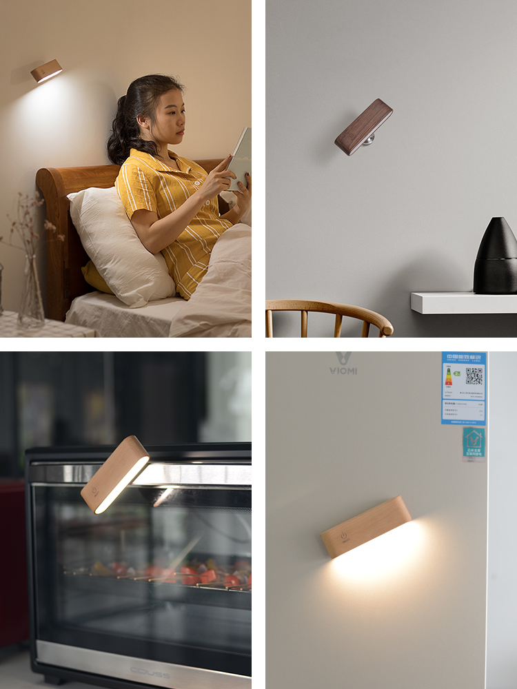 Nordic Black Walnut Solid Wood LED Table Lamp Key Holder Rechargeable Desk — foto 3