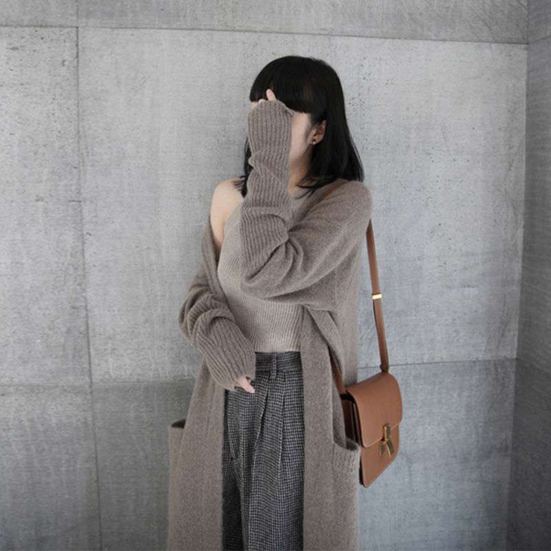 Women's Mid-length Thick Knitted Cardigan Sweater Coat