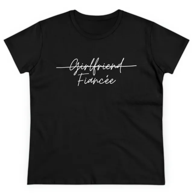 European And American Fiancee Printed Casual Round Neck T shirt Black - Shop at LoveMi